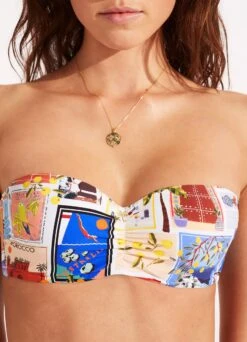 On Vacation Bustier Bandeau Bikini Top - Azure -WaveLuxe Store 30574 022 Azure 7