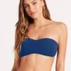 Sea Dive Bustier Bandeau Bikini Top - Ultramarine