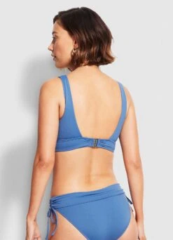 Seafolly "V" Neck Crop Top - Marina Blue 6 Seafolly "V" Neck Crop Top - Marina Blue -WaveLuxe Store 31297 065 MarinaBlu 3
