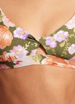 Paradise Garden Twist Front Bralette - Avocado -WaveLuxe Store 31337 960 Avocado 5