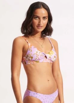 Paradise Garden Twist Front Bralette - Lilac -WaveLuxe Store 31337 960 Lilac 3