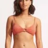 Poolside Ring Front Bralette - Pink Chintz
