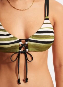 Sun Stripe Reversible Bralette - Avocado -WaveLuxe Store 31389 947 Avocado 5