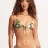 Paradise Garden Drawstring Bralette - Avocado