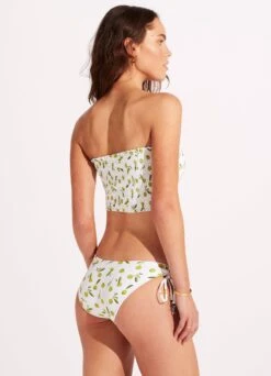 Summer Crush Shirred Long Line Bandeau - Soft Olive -WaveLuxe Store 31399 035 SoftOlive 6