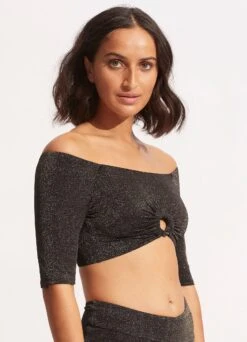 Poolside Twist Ring Crop Top - Sepia 9 Poolside Twist Ring Crop Top - Sepia -WaveLuxe Store 31402 959 Sepia 4