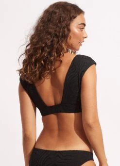 Second Wave Cap Sleeve Top - Black 11 Second Wave Cap Sleeve Top - Black -WaveLuxe Store 31416 968 Black 5