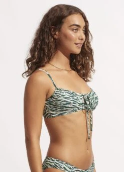 Wild At Heart Drawstring Neck Bralette - Evergreen -WaveLuxe Store 31420 988 Evergreen 4