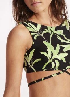 Palm Paradise Crop Top - Black -WaveLuxe Store 31451 028 Black 7
