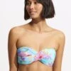 Under The Sea Twist Bandeau Bikini Top - Blue Mist