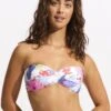 Under The Sea Twist Bandeau Bikini Top - White