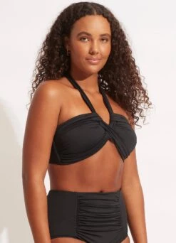 Seafolly Collective Halter Bandeau - Black -WaveLuxe Store 33816 942 Black 8