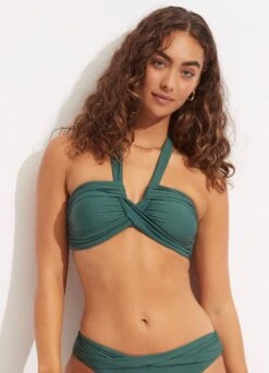 Seafolly Collective Halter Bandeau - Evergreen
