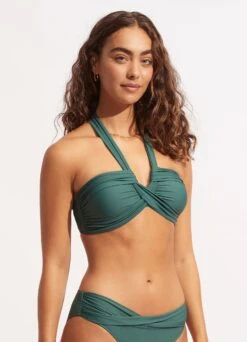 Seafolly Collective Halter Bandeau - Evergreen -WaveLuxe Store 33816 942 Evergreen 3