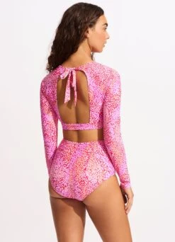 Sea Skin High Waisted Bikini Bottom - Fuchsia Rose -WaveLuxe Store 40558 064 FuchsiaRos 6