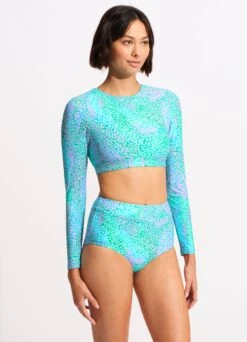 Sea Skin High Waisted Bikini Bottom - Vivid Green -WaveLuxe Store 40558 064 VividGreen 5