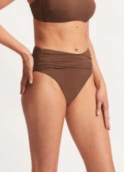 Seafolly Collective High Waist Wrap Front Pant - Tiramisu -WaveLuxe Store 40643 942 Tiramisu 4