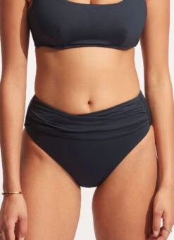 Seafolly Collective High Waist Wrap Front Pant - True Navy -WaveLuxe Store 40643 942 True 20Navy 3