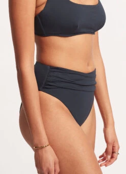 Seafolly Collective High Waist Wrap Front Pant - True Navy -WaveLuxe Store 40643 942 True 20Navy 4