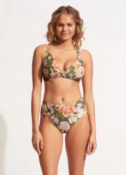Paradise Garden High Waisted Pant - Avocado
