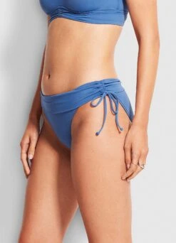 Seafolly Ruched Side Hipster - Marina Blue -WaveLuxe Store 40647 065 MarinaBlu 4