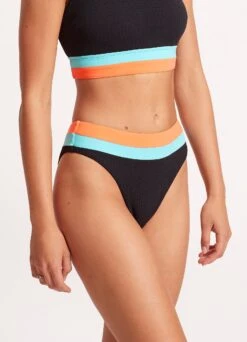 Slice Of Splice High Waisted Bikini Bottom - Black 10 Slice Of Splice High Waisted Bikini Bottom - Black -WaveLuxe Store 40697 990 Black 4