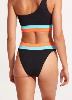 Slice Of Splice High Waisted Bikini Bottom - Black 11 Slice Of Splice High Waisted Bikini Bottom - Black -WaveLuxe Store 40697 990 Black 5