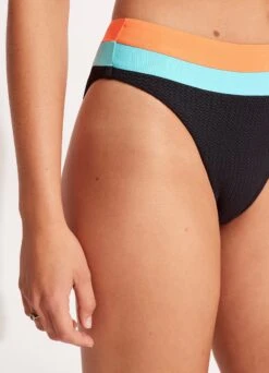 Slice Of Splice High Waisted Bikini Bottom - Black 12 Slice Of Splice High Waisted Bikini Bottom - Black -WaveLuxe Store 40697 990 Black 6