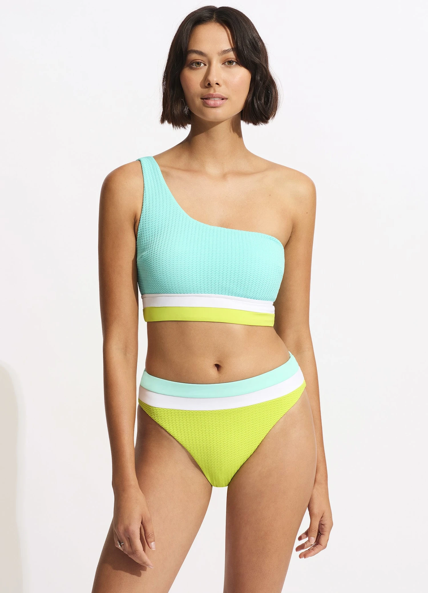 Slice Of Splice High Waisted Bikini Bottom - Lime Burst 1 Slice Of Splice High Waisted Bikini Bottom - Lime Burst