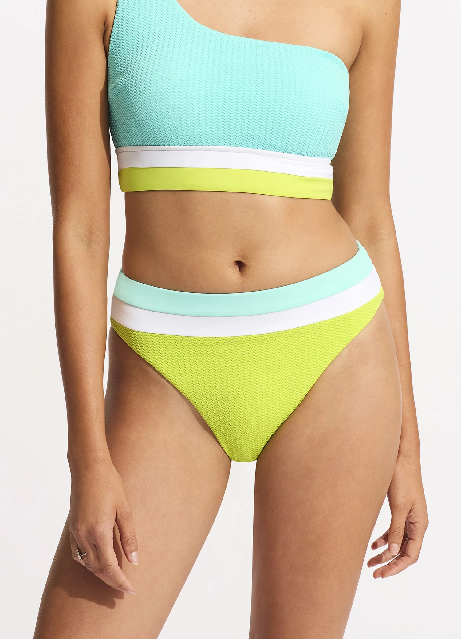 Slice Of Splice High Waisted Bikini Bottom - Lime Burst 2 Slice Of Splice High Waisted Bikini Bottom - Lime Burst - Image 2