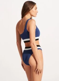 Slice Of Splice High Waisted Bikini Bottom - Ultramarine -WaveLuxe Store 40697 990 Ultramarin 6