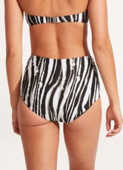 Zahara Ruched Side High Waisted Pant - Black -WaveLuxe Store 40698 953 Black 6