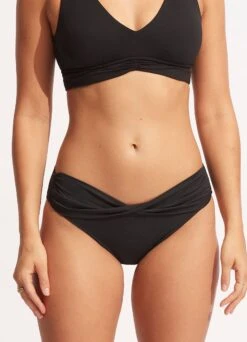 Seafolly Collective Twist Band Hipster -WaveLuxe Store 44320 942 Black 3