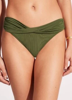 Seafolly Collective Twist Band Hipster - Olive -WaveLuxe Store 44320 942 Olive 7